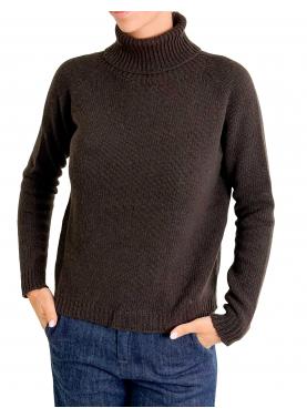 Maglione collo alto tinta unita misto cashmere 
